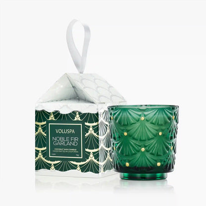 Noble Fir Garland - Ornament Pedestal Candle